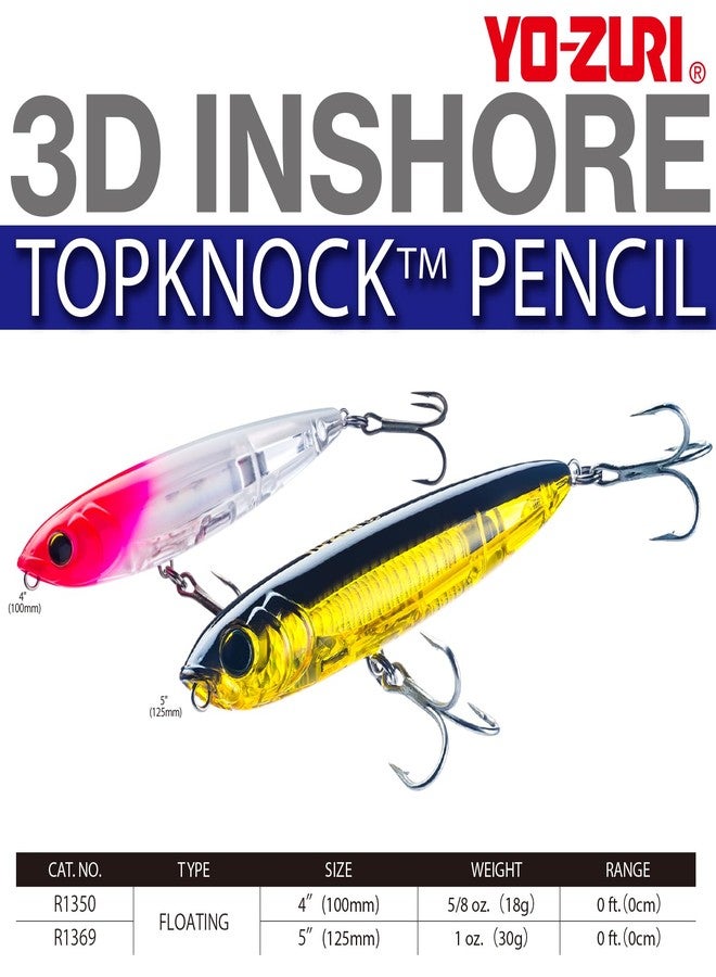 DUEL Yo-Zuri 3D Inshore Topknock Pencil 125mm 5in Bone - Image 3