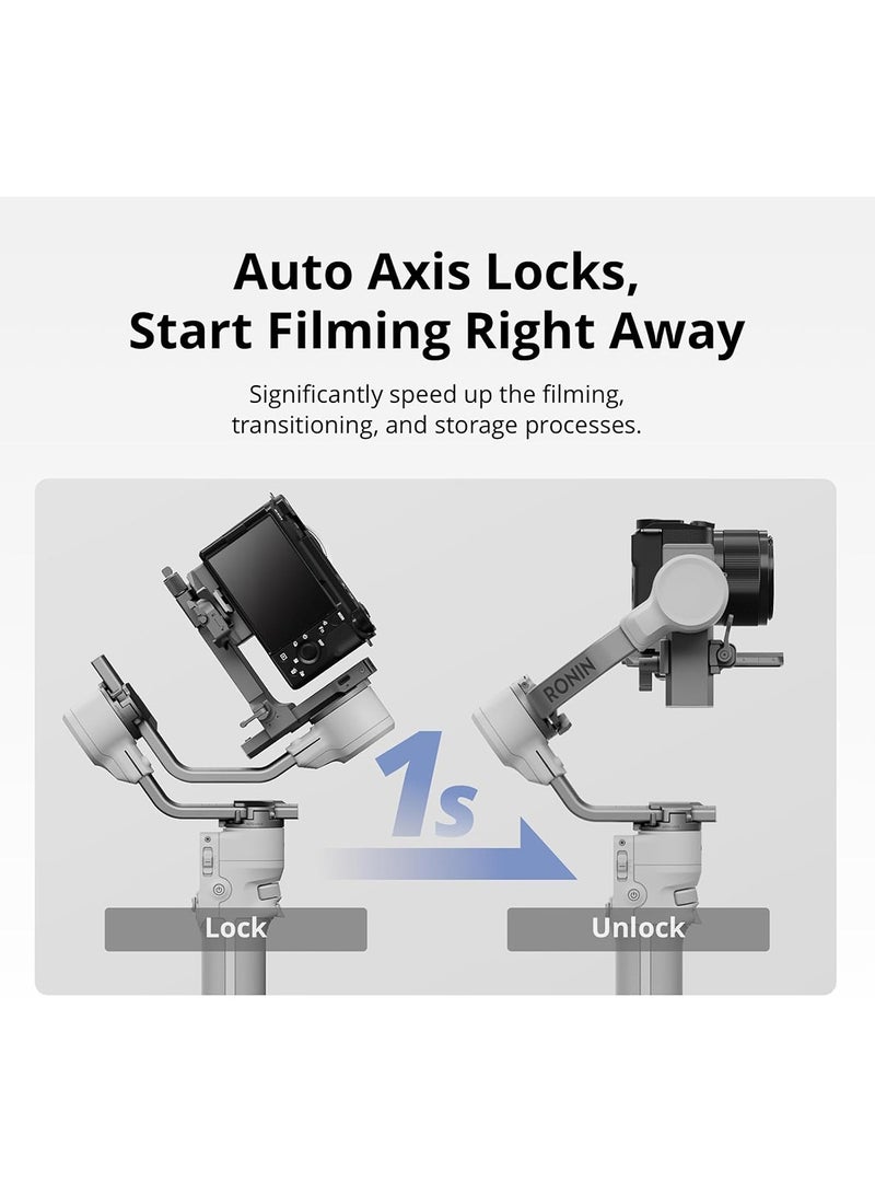 dji RS 4 Mini, Gimbal Stabilizer for Camera Canon/Sony/Panasonic/Nikon/Fujifilm, Auto Axis Locks Intelligent Tracking, Camera Gimbal, Native Vertical Shooting - Grey - Image 2