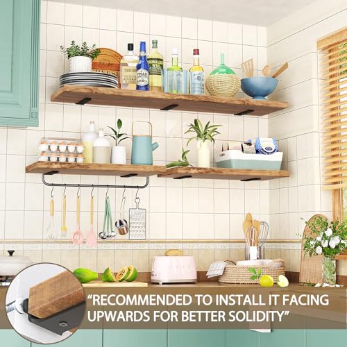 Goovilla Shelf Brackets 6 Inch, 6 Pack Floating Shelf Bracket, Heavy Duty Shelf Brackets for Wood Shelves, Black Metal Wall Shelving Brackets, 6" Shelf Support Brackets with 160 lb. Load Capacity - Image 2
