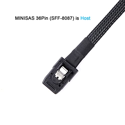 ADCAUDX Mini-SAS to SAS Cable: 0.5M SFF-8087 to SAS SFF-8087 to SFF-8482 x4 with SATA-Power Adapter Cable (1.6FT) - Image 2