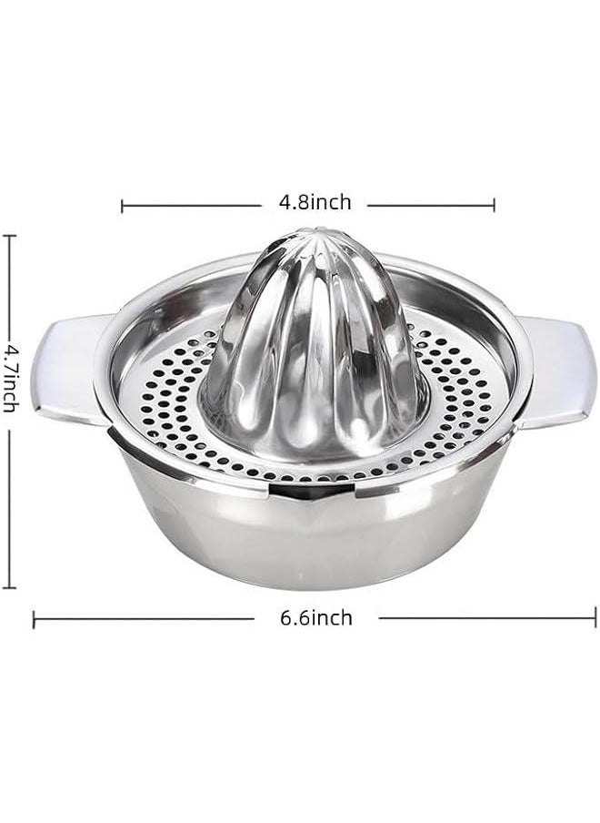HOOKOR Citrus Lemon Orange Grapefuit Juicer Manual Squeezer 304 Stainless Steel Robust Hand Juicer Reamer Rotation Press with Strainer 2 Pour Spouts, Dishwasher Safe, Easy to Clean, Heavy Duty  - Image 2