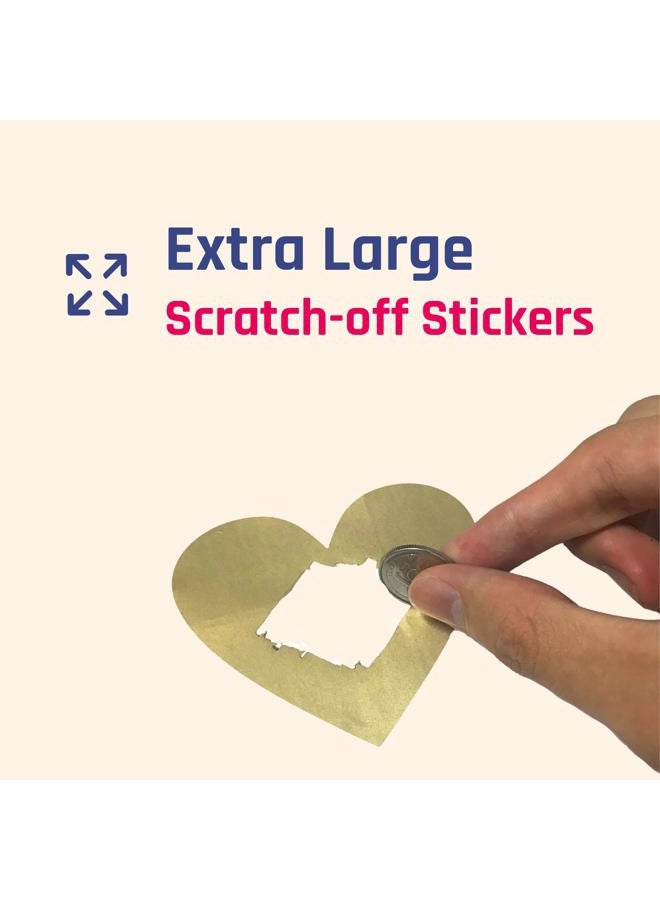 ScratchStix 50 Pack, 3" Heart Scratch Off Stickers Labels - Gold - Image 5