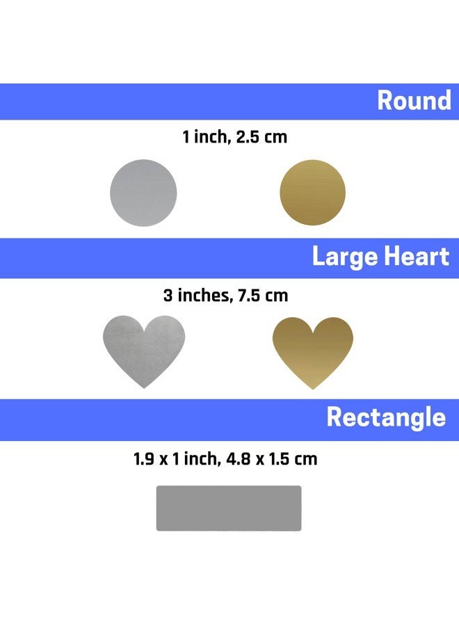 ScratchStix 50 Pack, 3" Heart Scratch Off Stickers Labels - Gold - Image 2