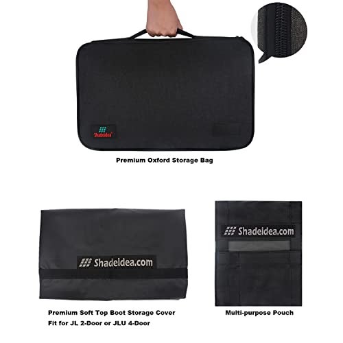 Shadeidea Soft Top Boot for Jeep Wrangler Premium Storage Cover JL Unlimited JLU 4 Door & 2 Door 2018 2019 2020 with Pouch - 3 Year Warranty - Image 5