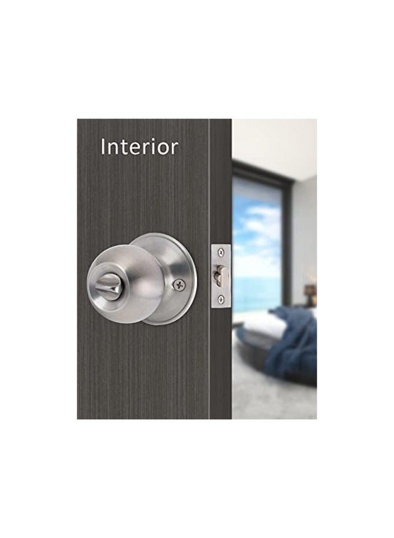 KNP KNP Front Door Knob with Lock and Key (Brass Plated) features an integrated lock mechanism with a dedicated key, ensuring reliable access control for your home.  - Image 2