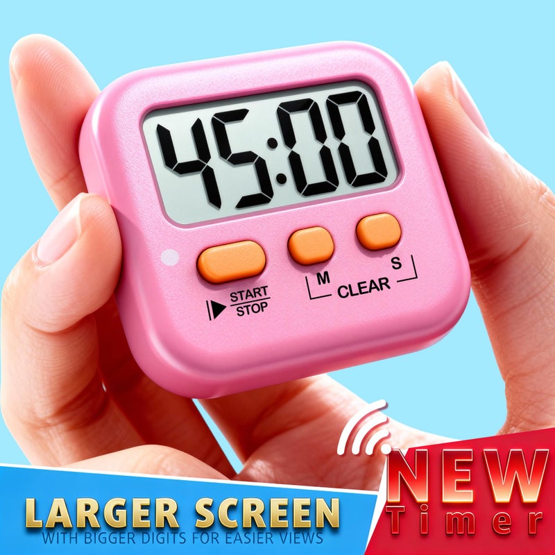 Antonki 2 Pack Digital Timer For Kids  Magnetic Countdown Kitchen Timers For Cooking  Egg  Classroom  Teacher  Exercise  Study  Oven - Battery Included - Image 3
