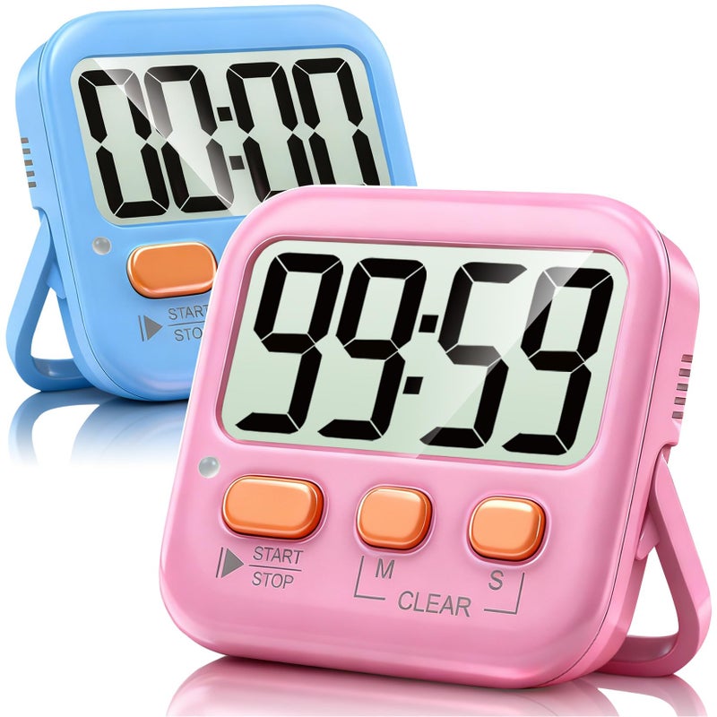 Antonki 2 Pack Digital Timer For Kids  Magnetic Countdown Kitchen Timers For Cooking  Egg  Classroom  Teacher  Exercise  Study  Oven - Battery Included - Image 1