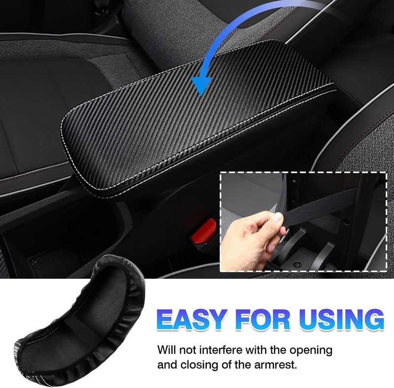 Autorder Center Console Cover for Chevy/Chevrolet Trailblazer 2021 2022 2023 2024 Accessories Carbon Fiber Armrest Cover Anti-Scratch Middle Console Pad Leather Armrest Protector - Image 4