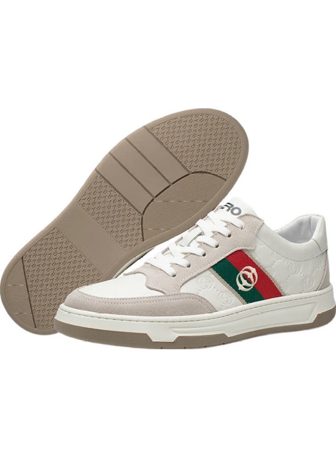 Zero Men'S Shoes, Comfortable, Stylish, Versatile, Casual Sneakers, Outdoor Trendy Skateboard Shoes, White Sneakers For Men, White And Gray, Size 42 - Image 1