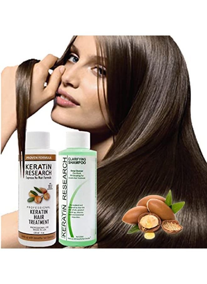 KERATIN RESEARCH مجموعة علاج الشعر N Blowout 2X 120 مل علاج الكيراتين طويل الأمد بزيت الأرجان لفرد الشعر وتنعيمه نتائج احترافية Keratina Keratin Research  - Image 2