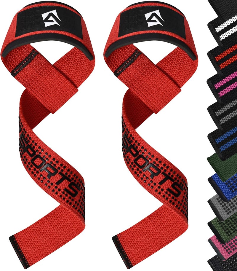 AQF Lifting Wrist Straps for Weightlifting, Powerlifting & Deadlifts – 23” Neoprene Padded Cotton Straps for Strength Training & Gym Workouts - Maximum Grip Support for Men & Women - Image 1