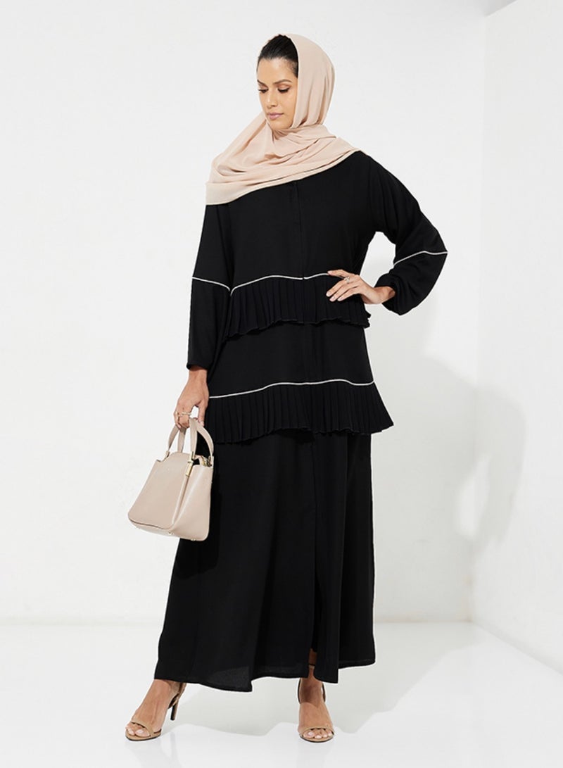 روزيت عباية عباية مع تفاصيل حواف مطوية - Image 4