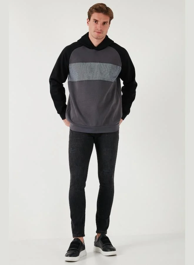 Buratti Buratti Cotton Regular Fit Color Block Hooded Sweatshirt Men's SWEAT 5905771