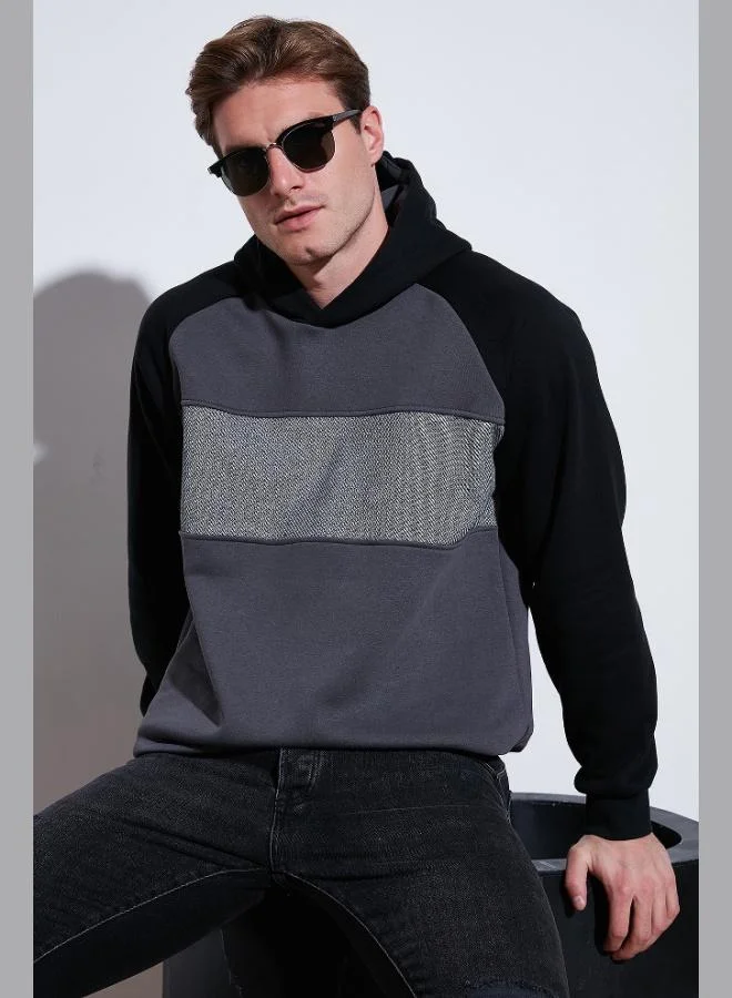 Buratti  Buratti Cotton Regular Fit Color Block Hooded Sweatshirt Men's SWEAT 5905771 for Men | Best Price UAE