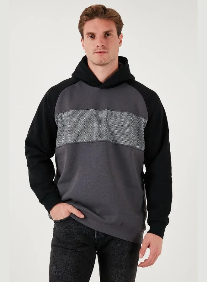 Buratti Buratti Cotton Regular Fit Color Block Hooded Sweatshirt Men's SWEAT 5905771