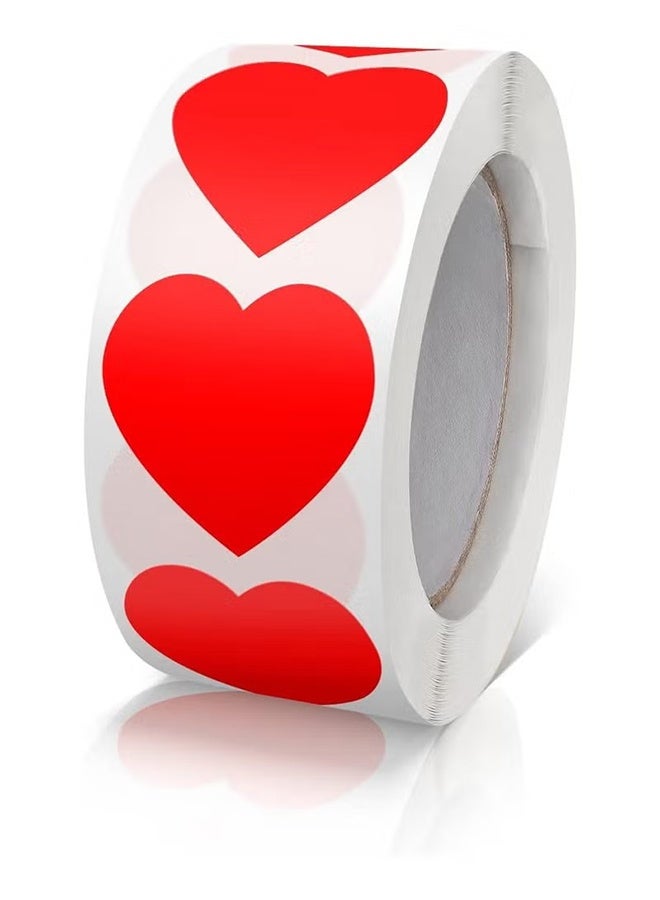 YJ Heart Stickers Roll 2.5cm Valentine's Day Love Shape Labels Waterproof Removable for Craft Envelopes Boxes Gift Tags Bags Wedding 500 PCS - Image 1