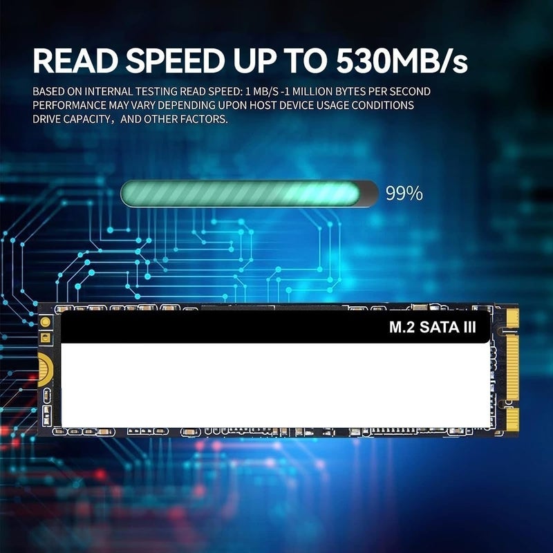 Compatible for 2280 NGFF M.2 SATA 3.0 Solid State Drive, 530MB/s Multi Capacity Storage for Desktop & Laptop(120GB) - Image 3