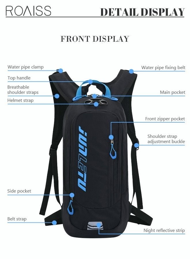 MIXDE Unisex 7L Outdoor Cycling Backpack with Independent Water Bag Compartment Helmet Fixation for Hiking Biking Black/Blue  - Image 3