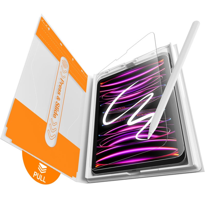 EZ-GLAZ-2 Pack Paper-feel Glass Screen Protector for iPad Pro 12.9 inch 6th 5th 4th 3rd Generation (2022/2021/2020/2018), Matte Glass Film with Easy Application Tray, Scratch Resistant, Compatible with Apple Pencil - Image 1