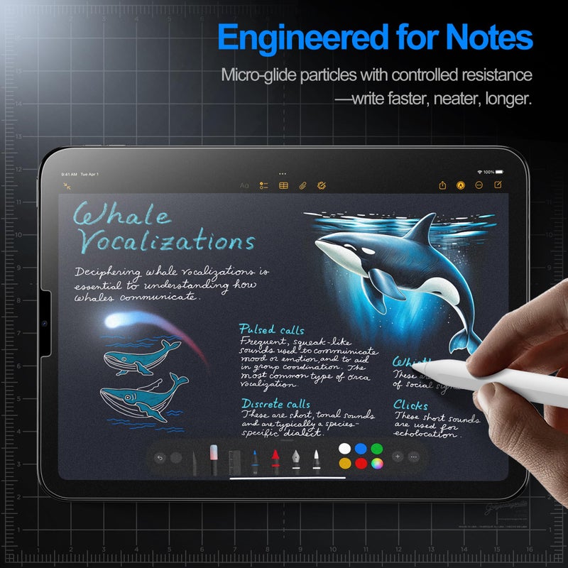 EZ-GLAZ-2 Pack Paper-feel Glass Screen Protector for iPad Pro 12.9 inch 6th 5th 4th 3rd Generation (2022/2021/2020/2018), Matte Glass Film with Easy Application Tray, Scratch Resistant, Compatible with Apple Pencil - Image 5