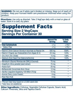 Solaray Immufight Daily Defense Immune System Booster With Vitamins Zinc And Herbs 60 Vegetarian Capsules  - Image 3