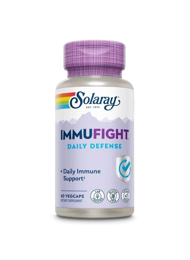 Solaray Immufight Daily Defense Immune System Booster With Vitamins Zinc And Herbs 60 Vegetarian Capsules  - Image 1