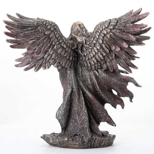 Unicorn Studio WU75976A4 Guardian Angel Statue in 6 Winged with Sword and Serpent, 11-inch Cold Cast Bronze - Image 3