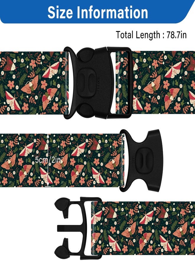ZHOMA 2 Pack Luggage Straps for Suitcases, Adjustable Travel Belt with Double Lock and Quick Release Buckle, Heavy Duty Nylon Bag Packing Strap, Unique Business Travel Accessories-Flower Butterfly - Image 3