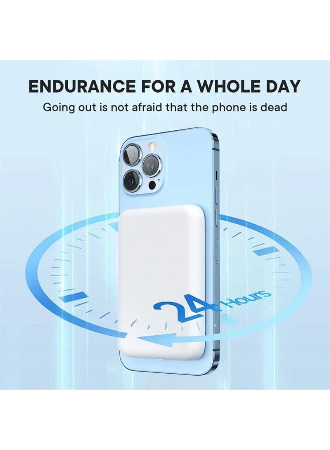 MagSafe Power Bank 10000mAh, Magnetic Wireless Portable Charger with USB-C Cable, Fast Charging Battery Pack for iPhone - Image 3