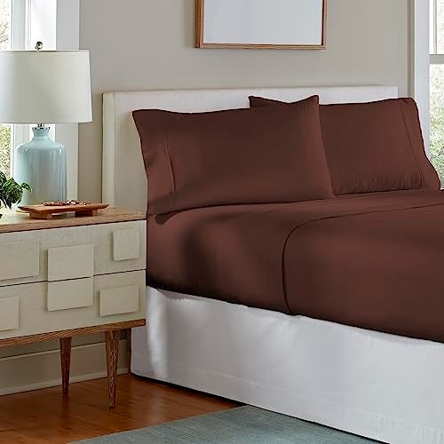 Pointehaven Heavy Weight 100-Percent Cotton Flannel Twin Extra Large Sheet Set, Chocolate - Image 4