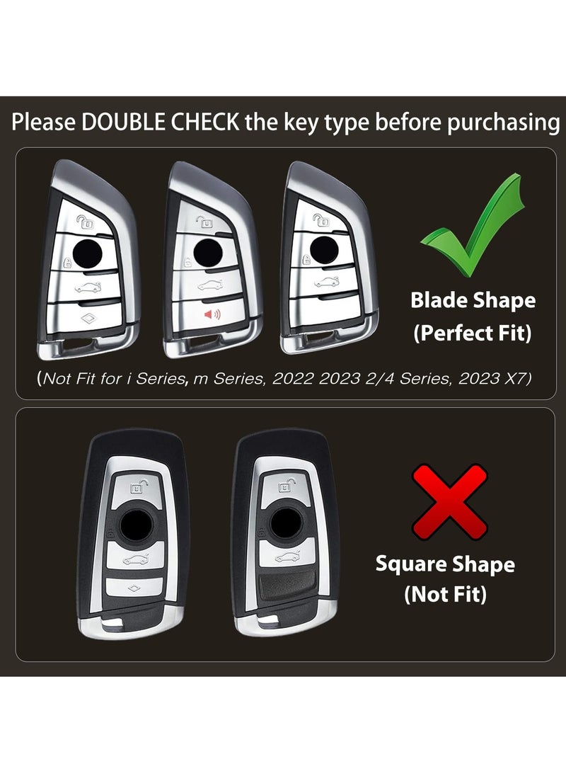Generic Matte Cover for BMW Key Fob Case, Zinc Alloy and Silicon Key Holder Protector Compatible with BMW 1, 3, 4, 5, 6, 7 Series, X3, X4, M5, M6, GT3, GT5, Includes Key Chain  - Image 2
