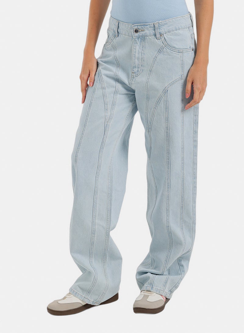 Carina Seam-Detail Denim Pants - Image 2