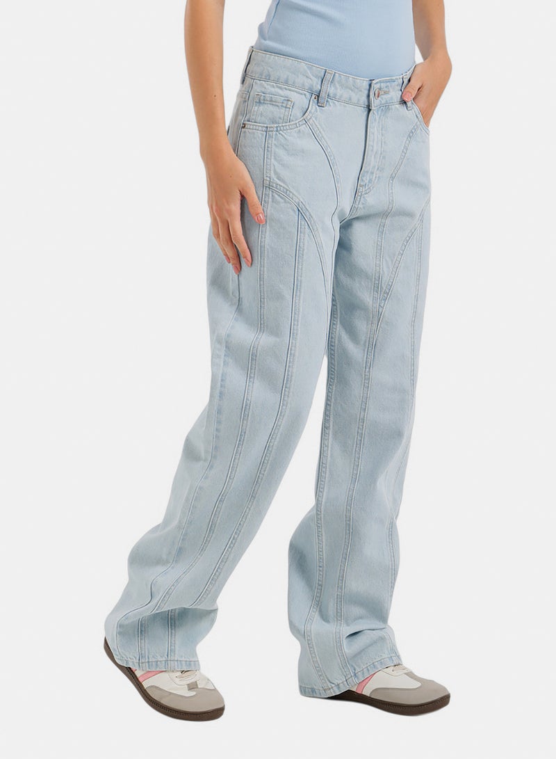 Carina Seam-Detail Denim Pants - Image 3