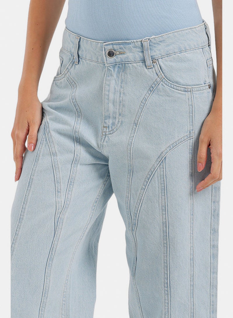 Carina Seam-Detail Denim Pants - Image 5