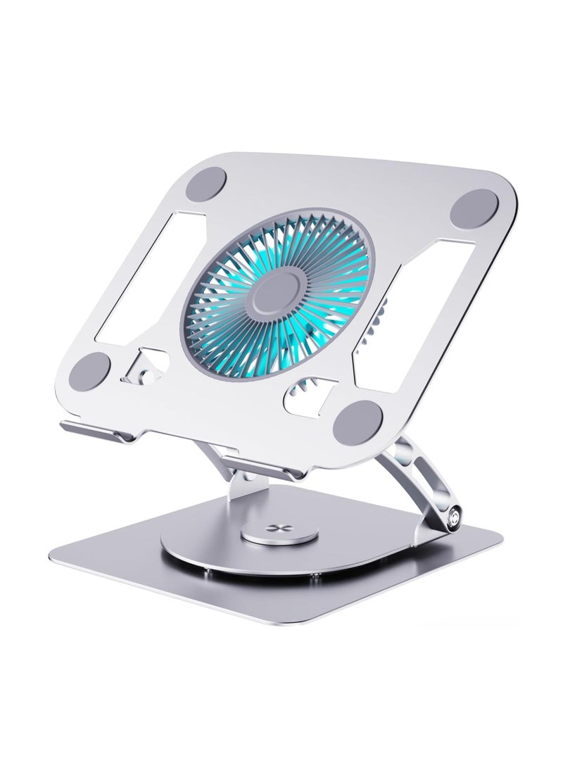 Laptop Cooling Stand, 360 Degree Rotation Lightweight Laptop Mount, Adjustable Height Portable Laptop Holder, Ultra-quiet Durable Laptop Cooler, (1pc, Silver)