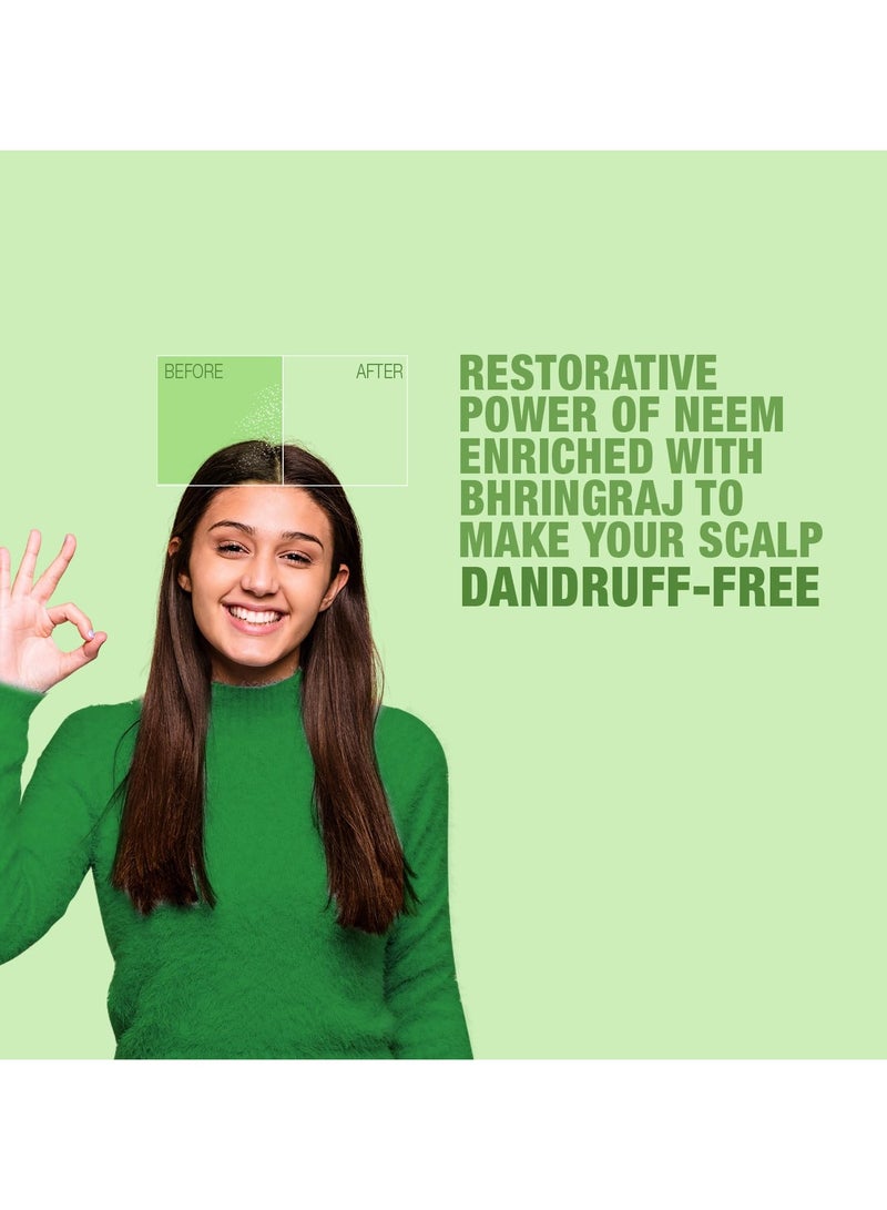 Kesh King Organics Neem & Bhringraj Anti Dandruff shampoo, reduces hairfall, certified organic ayurvedic formula for flake free healthy scalp, sulphate & paraben free, 300ml - Image 2