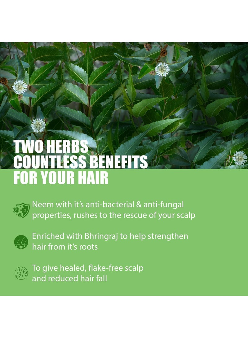 Kesh King Organics Neem & Bhringraj Anti Dandruff shampoo, reduces hairfall, certified organic ayurvedic formula for flake free healthy scalp, sulphate & paraben free, 300ml - Image 4