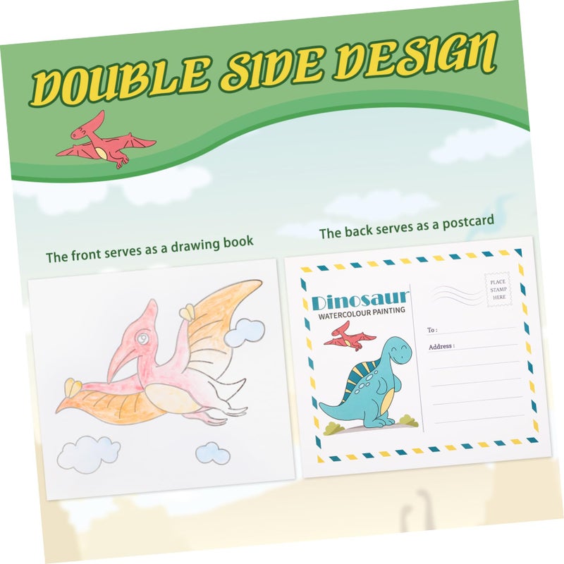 Dinosaur Watercolor Coloring Book Large Pages Bulk For Creative Activities Crafts Party Favors - Image 4