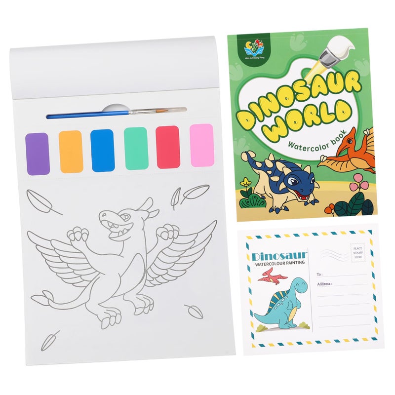 Dinosaur Watercolor Coloring Book Large Pages Bulk For Creative Activities Crafts Party Favors - Image 2