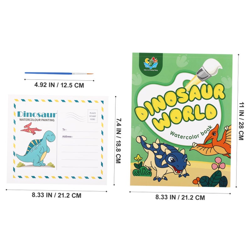 Dinosaur Watercolor Coloring Book Large Pages Bulk For Creative Activities Crafts Party Favors - Image 3