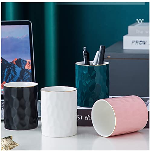 Aewill Ceramic Pen Holder Stand Cup Pencil Holder Organizer Makeup Brush Holders for Home Office Desk (White) - Image 5