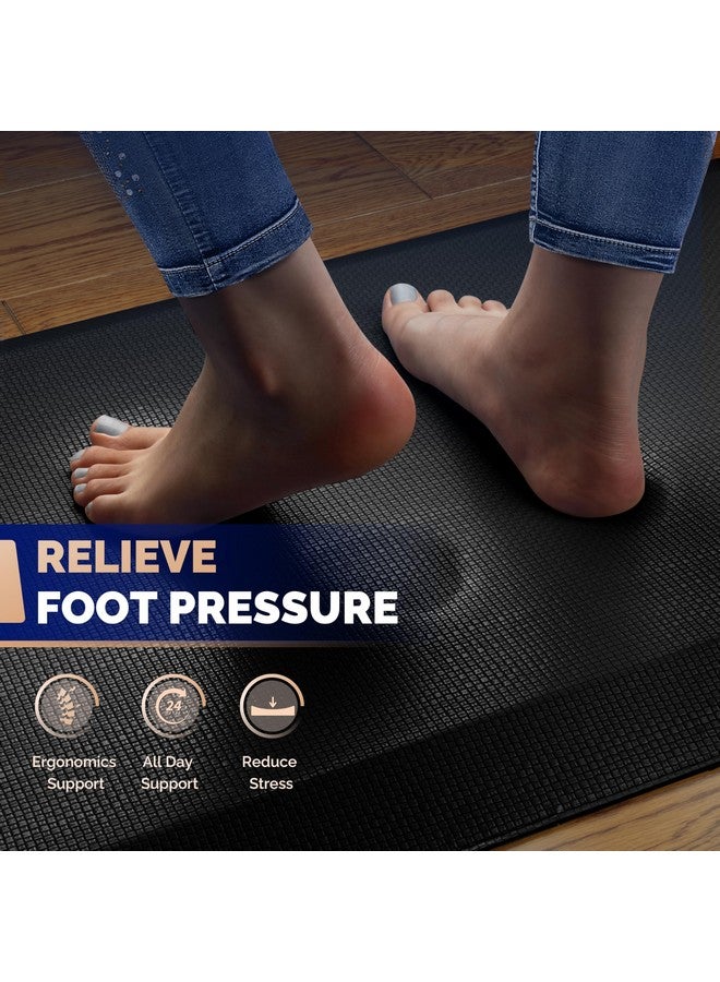 FEATOL FEATOL Extra Thick Anti Fatigue Mat Floor Mat (20" x 39", Black), Standing Office Desk Mat Memory Foam Cushioned Anti Fatigue Ergonomic Kitchen Mats Comfort Standing Pad NOT PVC 9/10 Inch Thick  - Image 3