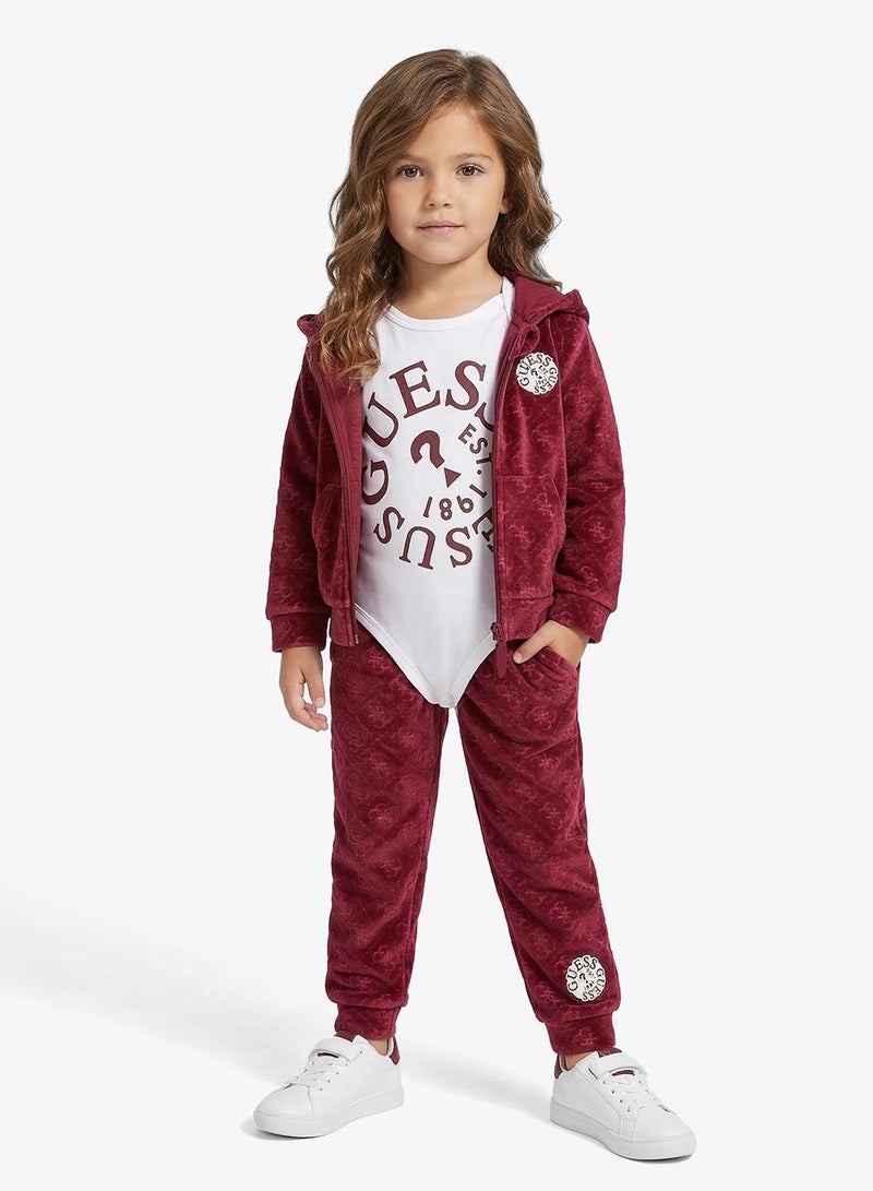 GUESS Kids Hooded Top Bodysuit and Pant Sets - Image 1