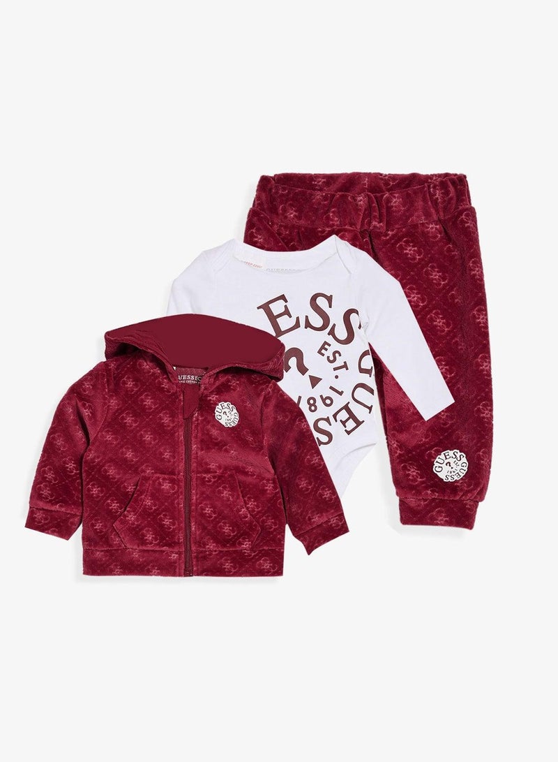 GUESS Kids Hooded Top Bodysuit and Pant Sets - Image 2
