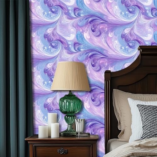 HOMETITUTE Purple Blue Marble Swirl Pattern Wallpaper Peel and Stick Contact Paper Wall Paper Stick 177 x 1181 Self Adhesive Removable Vinyl Wall Covering Bedroom Kitchen Bathroom Home Decor - Image 3