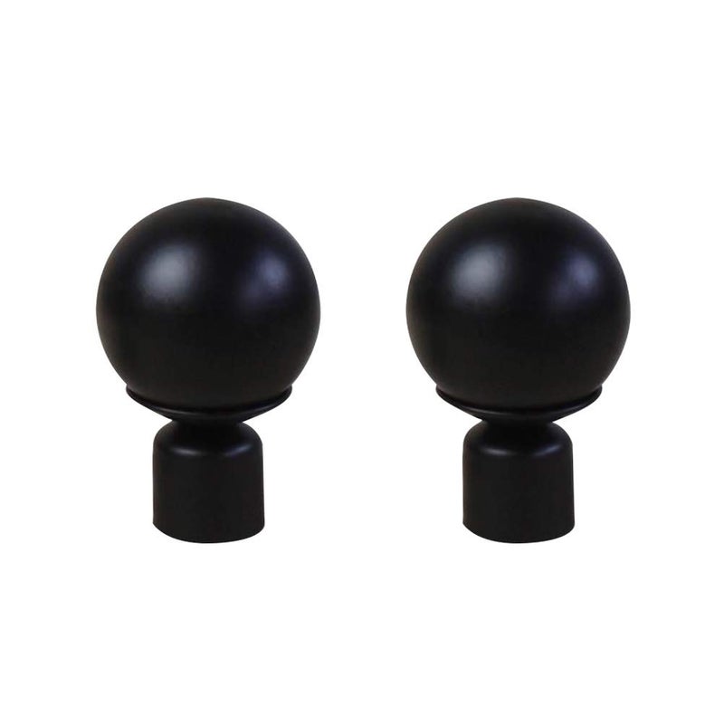 Window Curtain Rod End Black Unique Design Drapery Pole Drape Rod Finals Head Cap Finials Fit for Home of 2