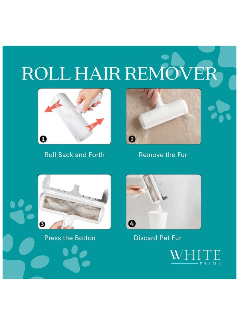 Pet Hair Remover - Lint Roller for Pet Hair - Cat and Dog Hair Remover for Couch, Furniture, Carpet, Car Seat, Reusable Roller with Self-Cleaning Base - Upgraded Animal Fur Removal Tool - Image 4