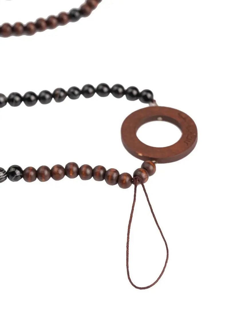 أم أم أيه من معدن الإنسان حامل للهاتف والنظارة من أحجار العقيق الأسود وخرز من الخشب - Image 4