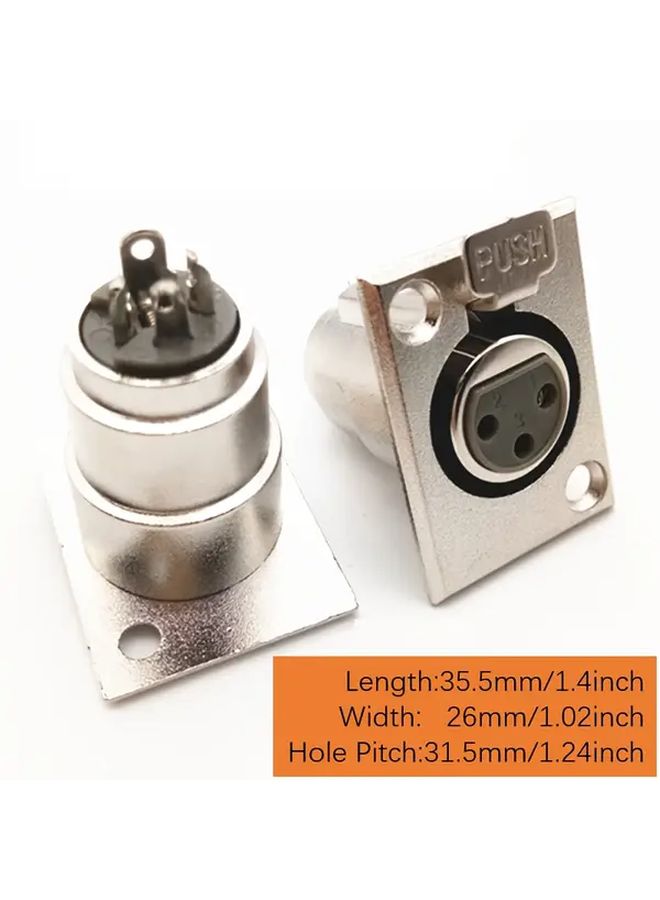 موصل XLR معدني ثقيل للنساء مع لوحة واجهة واحدة (3 مقابس) لواجهة تسجيل الصوت - Image 2