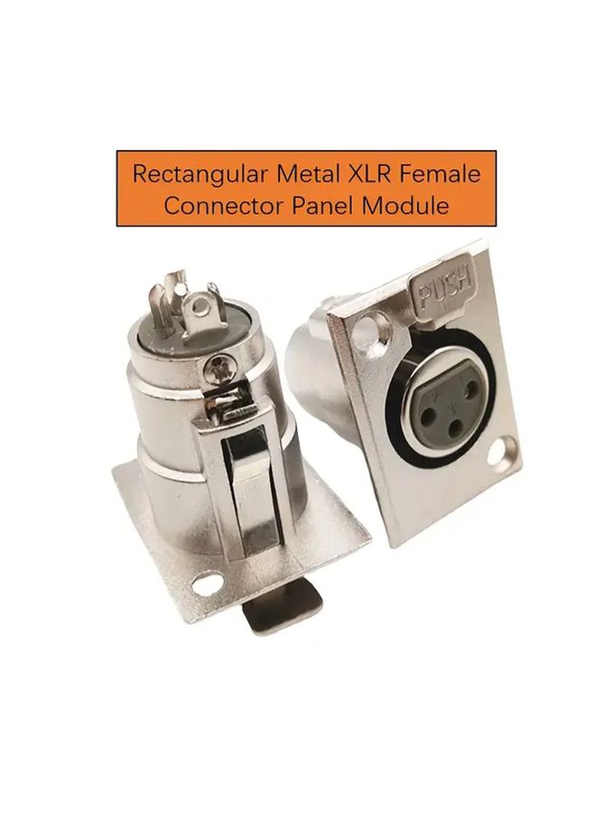 موصل XLR معدني ثقيل للنساء مع لوحة واجهة واحدة (3 مقابس) لواجهة تسجيل الصوت - Image 1
